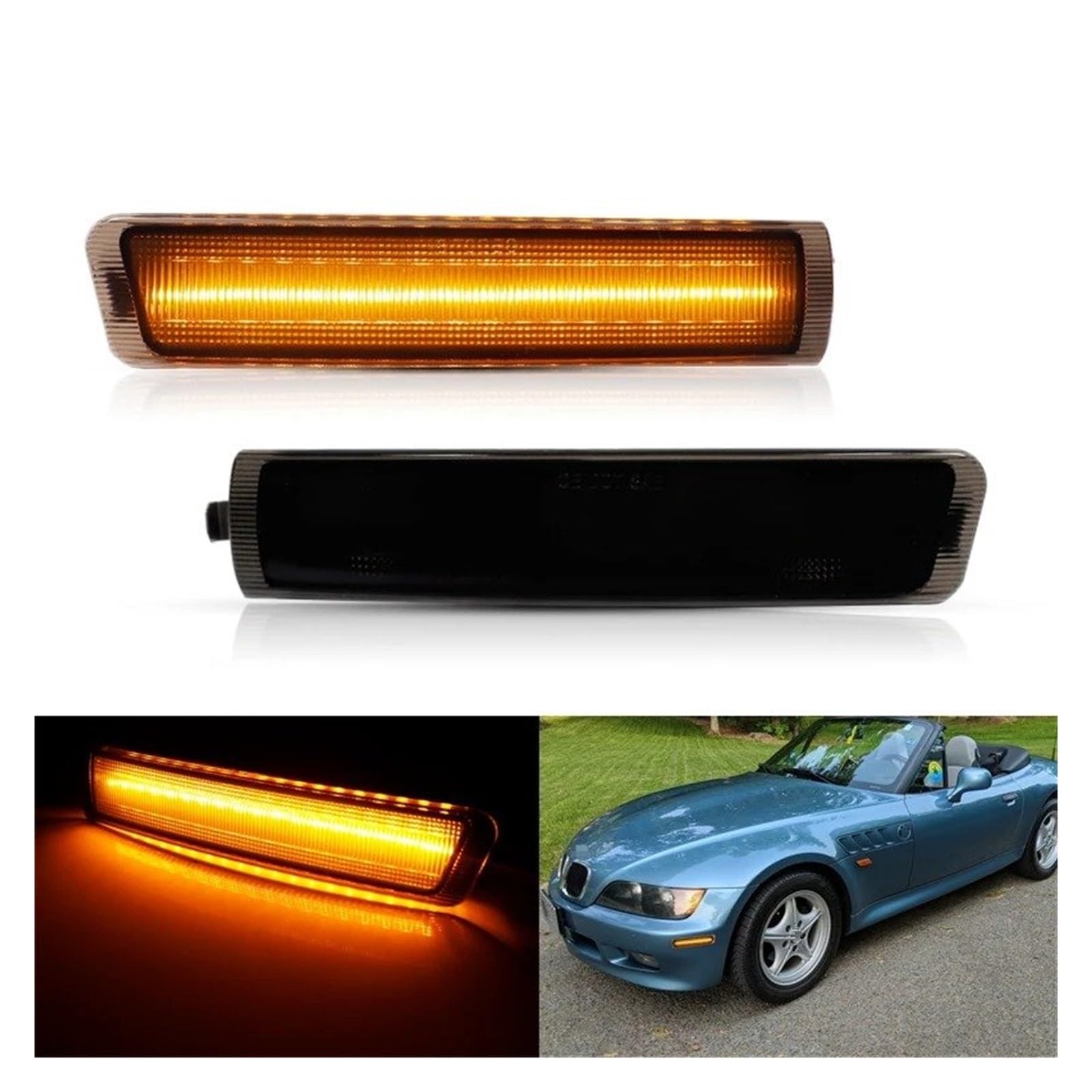 Indicatori Direzione Auto T10 LED Anteriore Laterale Luce Posizione Parafango Luce Coupé Roadster Ambra Luce Direzione/luci Guida 12V Per BMW Per Z3 1996-2000 2001 2002 Segnale Svolta Lampada(Smoked