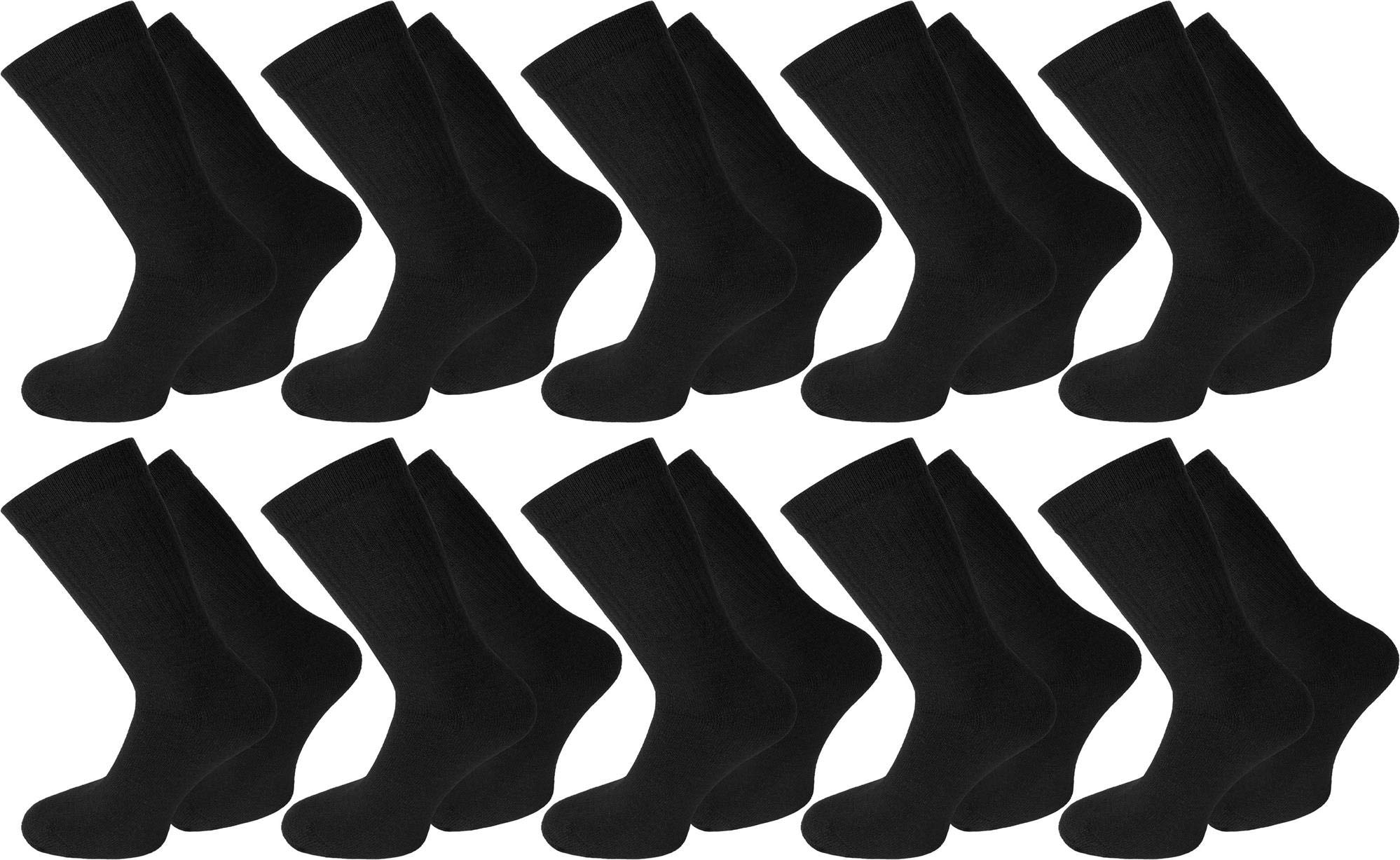 normani 20 Paar Sportsocken & Arbeitssocken – Tennissocken für Herren & Damen – Atmungsaktiv & Strapazierfähig – In Schwarz oder Weiß – Ideal für Freizeit & Beruf