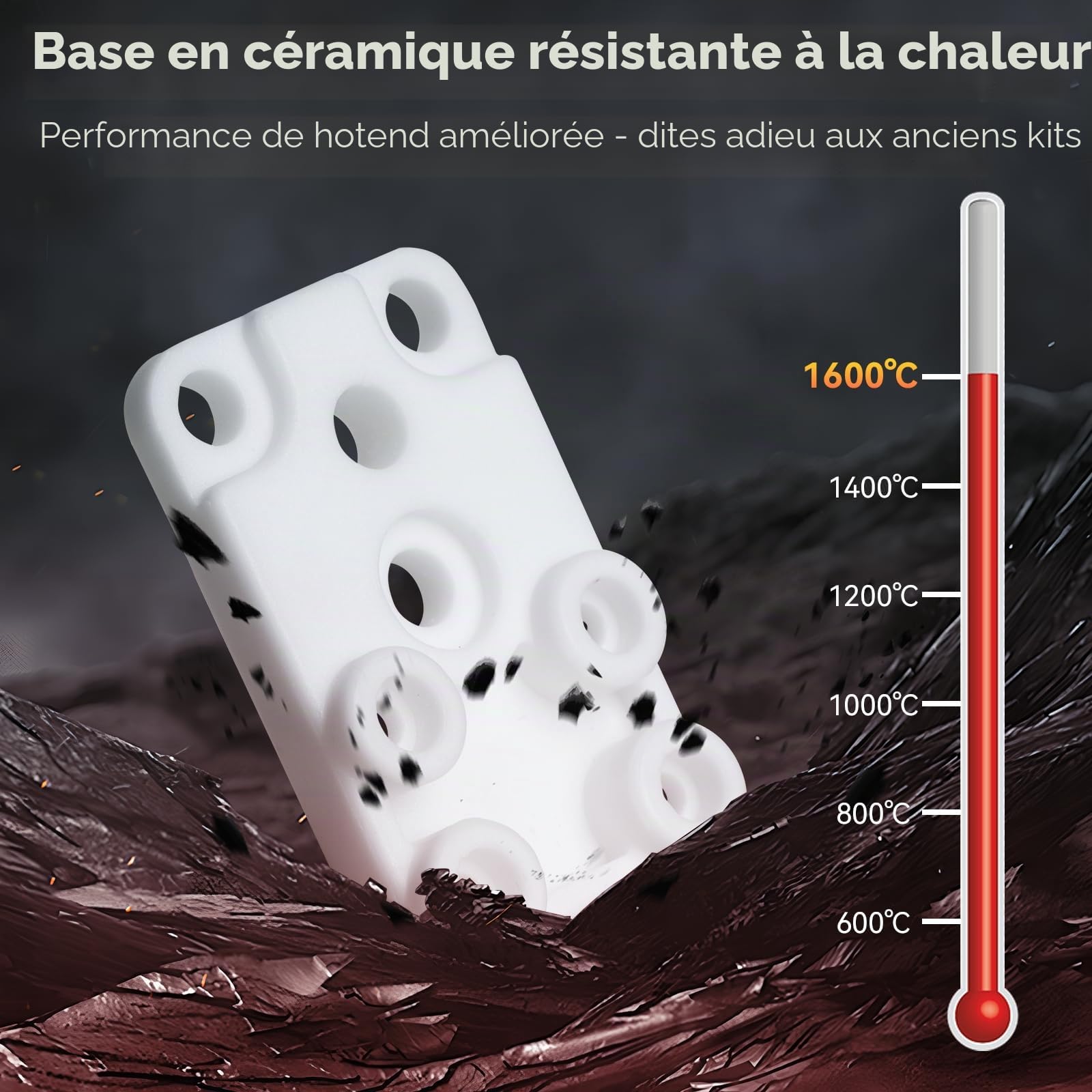 Upgraded Ceramic Zirconia Hotend Heating Assembly Kit, Compatible with Bambu Lab A1/A1 Mini Imprimante 3D,Améliore la Qualité d'impression de la First-Layer,High Temperature Resistant et Anti-aging
