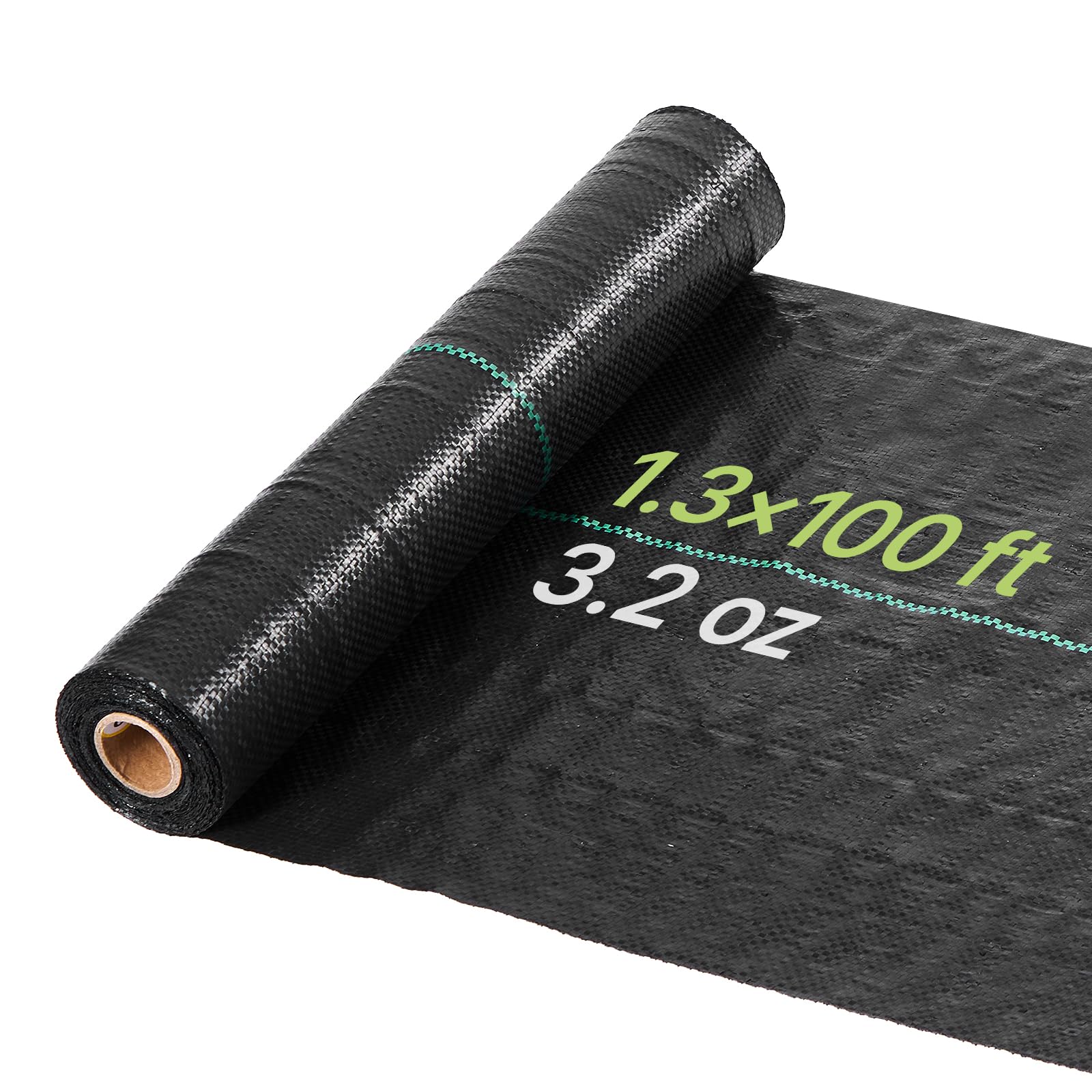VEVOR Weed Barrier Fabric Heavy Duty, 1.3x100FT 3.2oz Landscape Fabric, Woven Weed Blocker Fabrics, Garden Fabrics Weeds Barrier, Weeds Control Ground Cover, Geotextile Webbing, Gardening Mat, Black-image-13