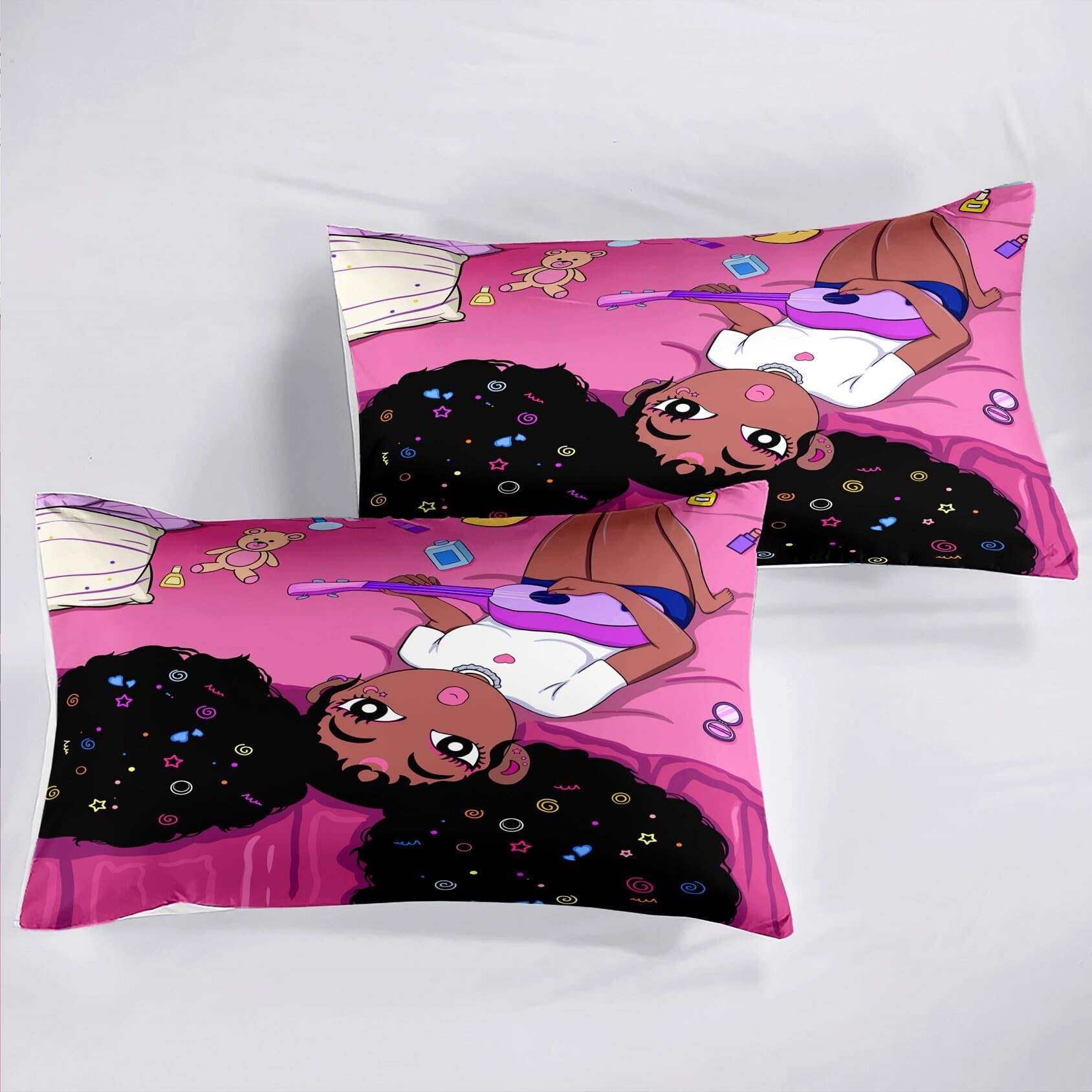 CKOU CCOO Black Girl Magic Comforter Set – Queen Size, copriletto afro melanina & trapunta, decorazione camera da letto