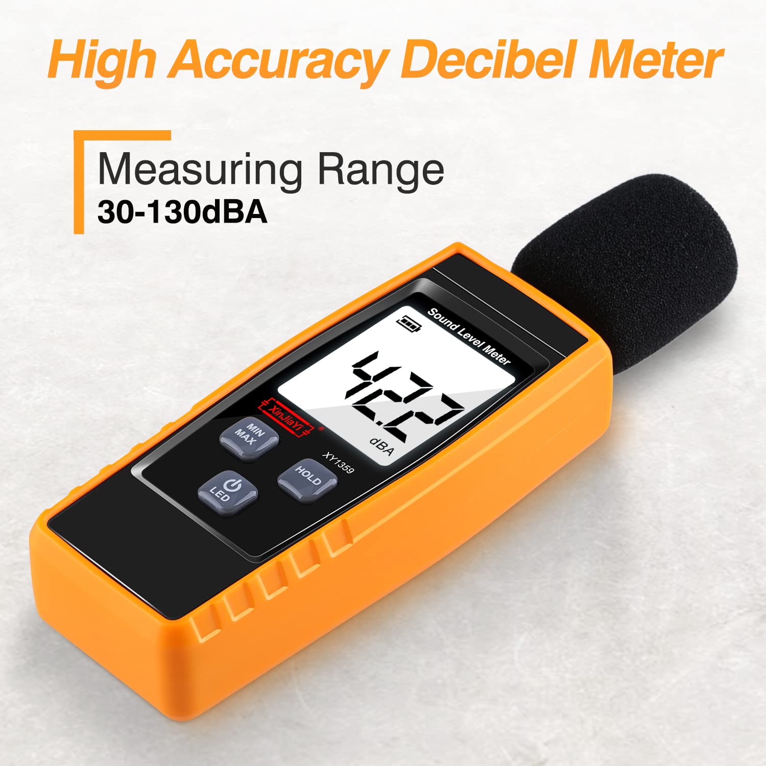 XinJiaYi Decibel Meter, Portable dB Meter (Sound Level Meter), Digital Noise Measuring Device, Range 30-130 dB(A) dB Meter - Image 2