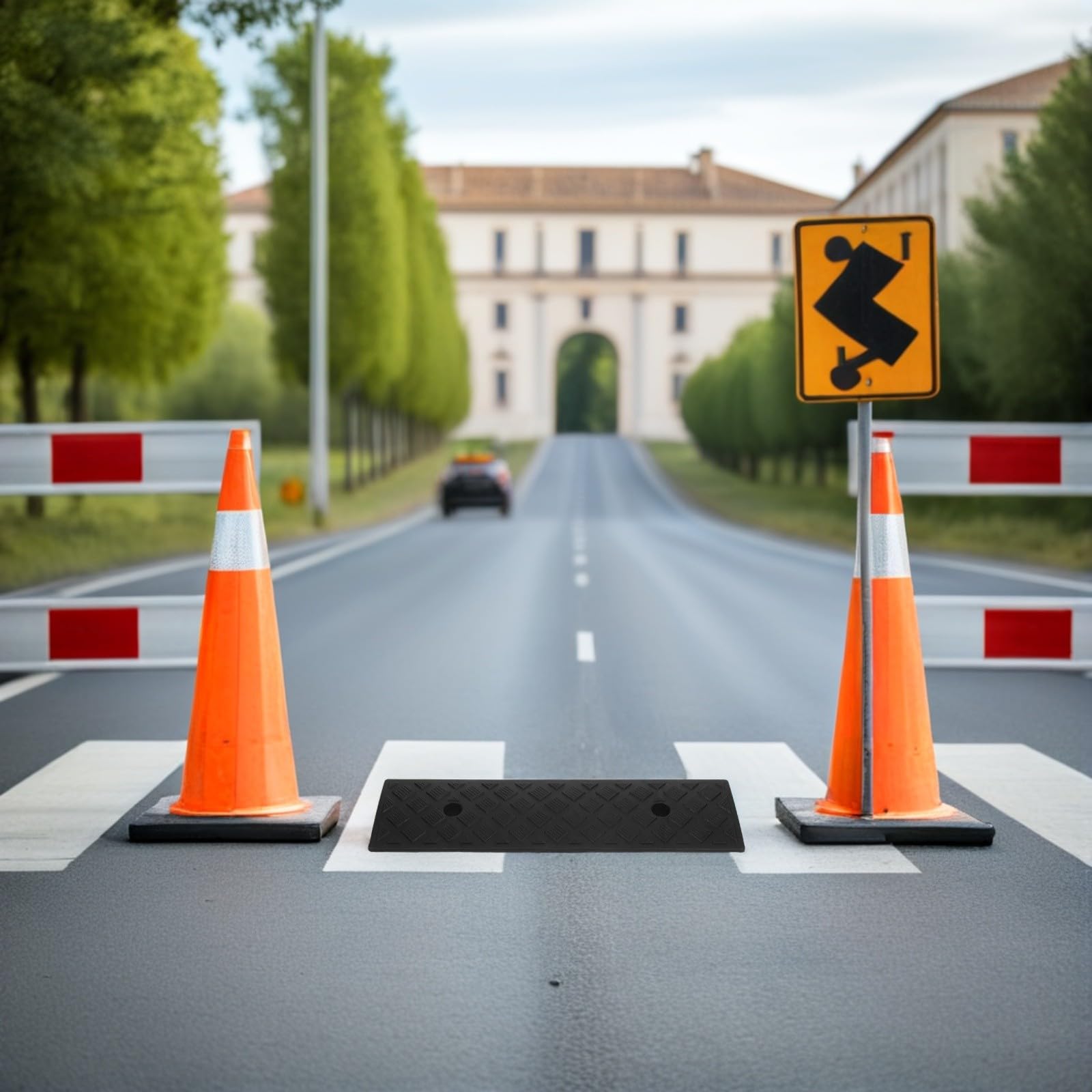 2 pezzi Soglia Auto in Gomma Resistente Rampe Carico Veicoli e Furgoni Antiscivolo Impermeabili per Marciapiedi e Rampe Salita