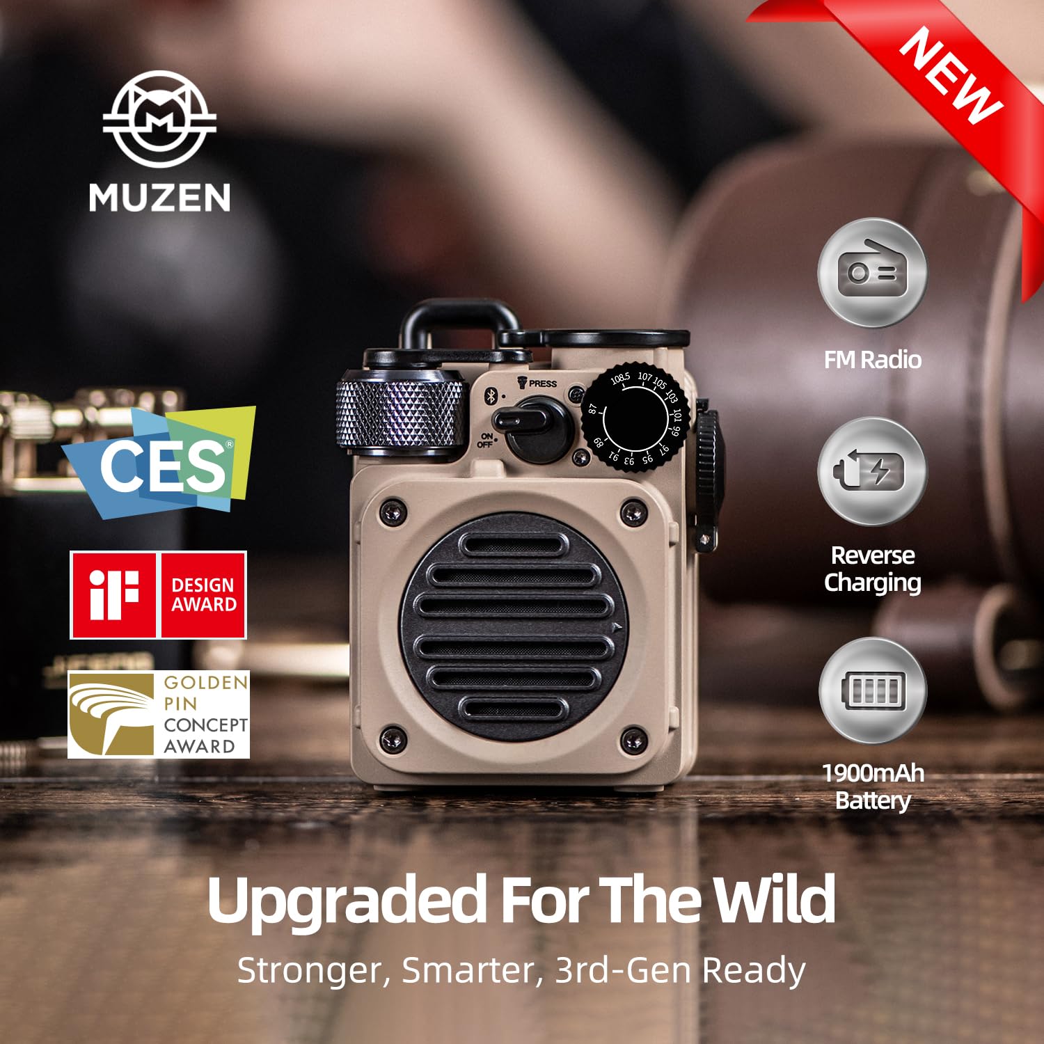 Amazon.com: Muzen Wild Mini 3.0 Outdoor Portable Bluetooth Speaker