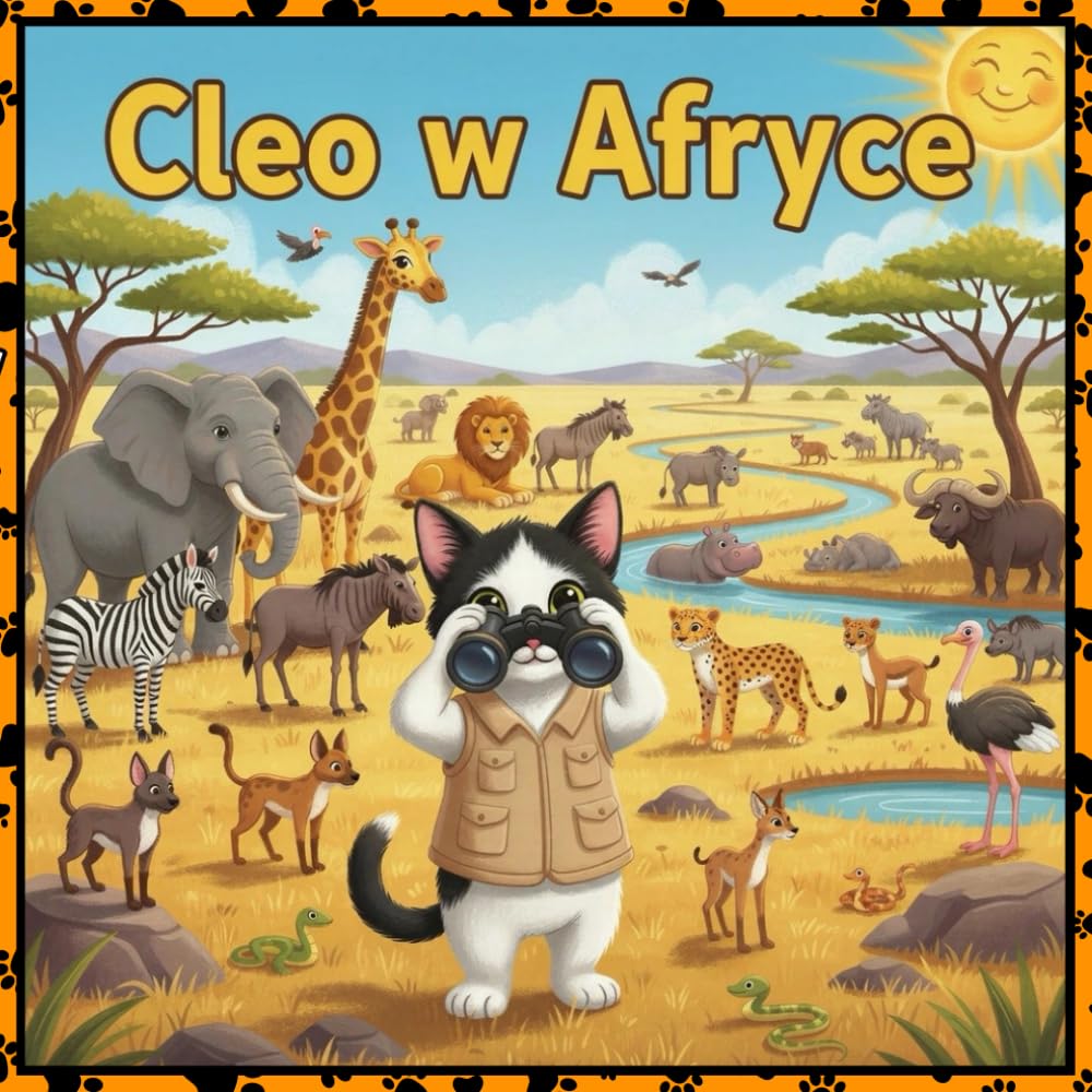 Cleo w Afryce: Wielka Przygoda i Kolorowy Świat Sawanny – Edukacyjna Kolorowanka dla Dzieci