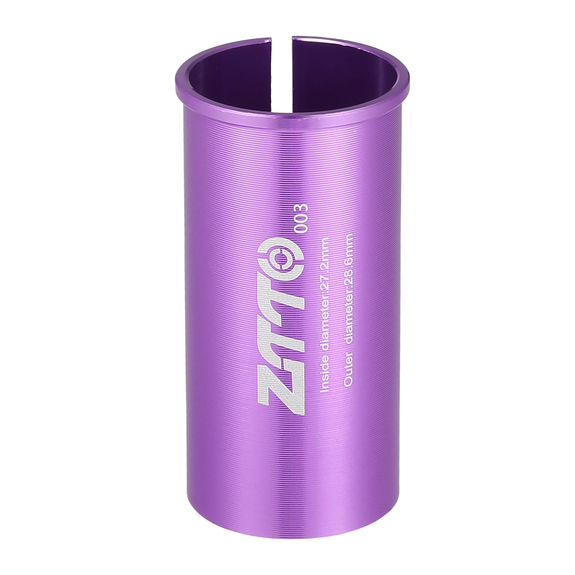A ABSOPRO Seatpost Shim Adapter Durable 27.2mm 1.07" ID 28.6mm 1.13" OD Bike Seatpost Tube Reducing Sleeve Bushing Bicycle Accessories Aluminum Alloy Purple