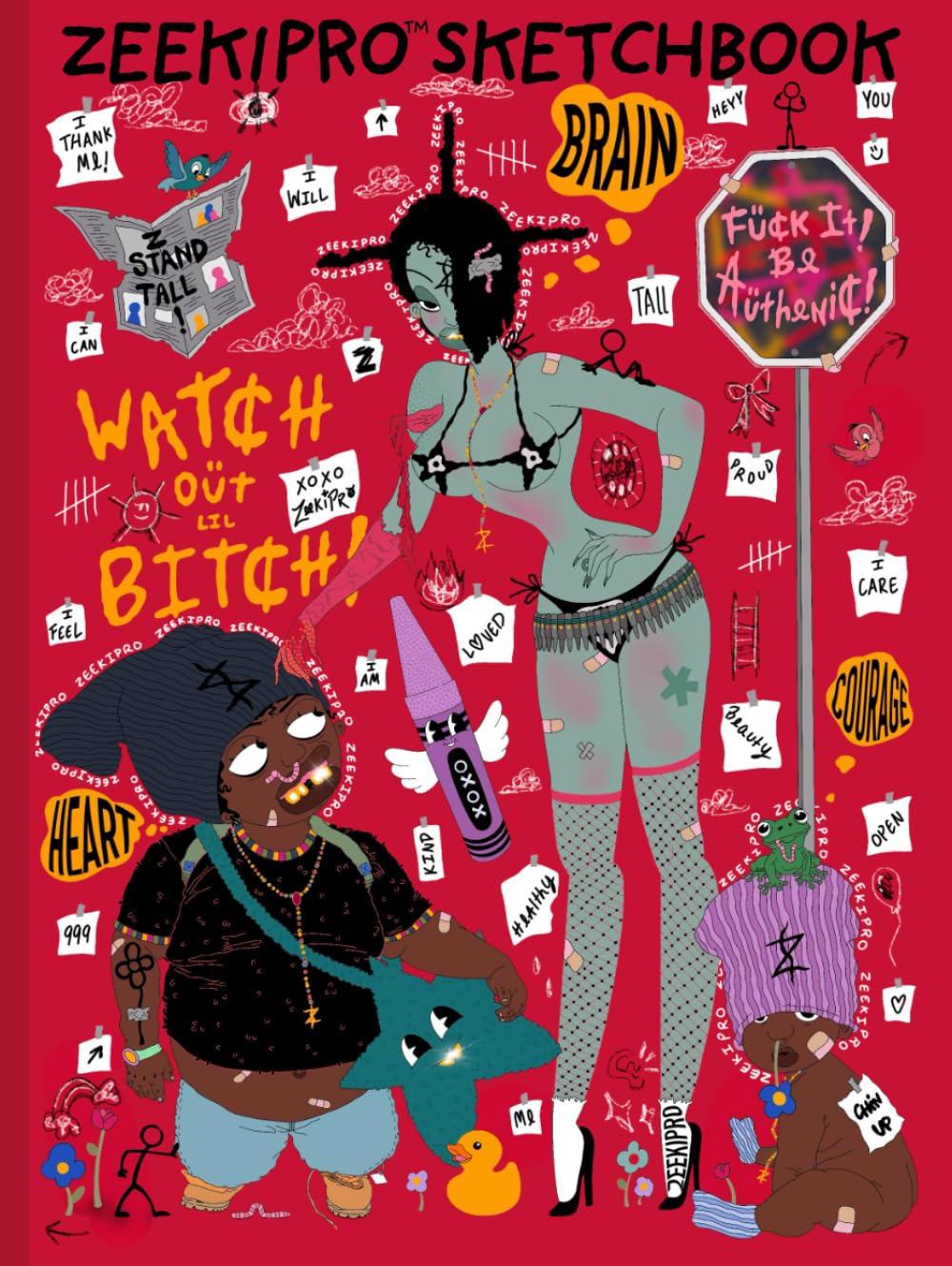 ZEEKIPRO Sketchbook "Fuck It! Be Authentic!" : Carnet de croquis créatif pour artistes
