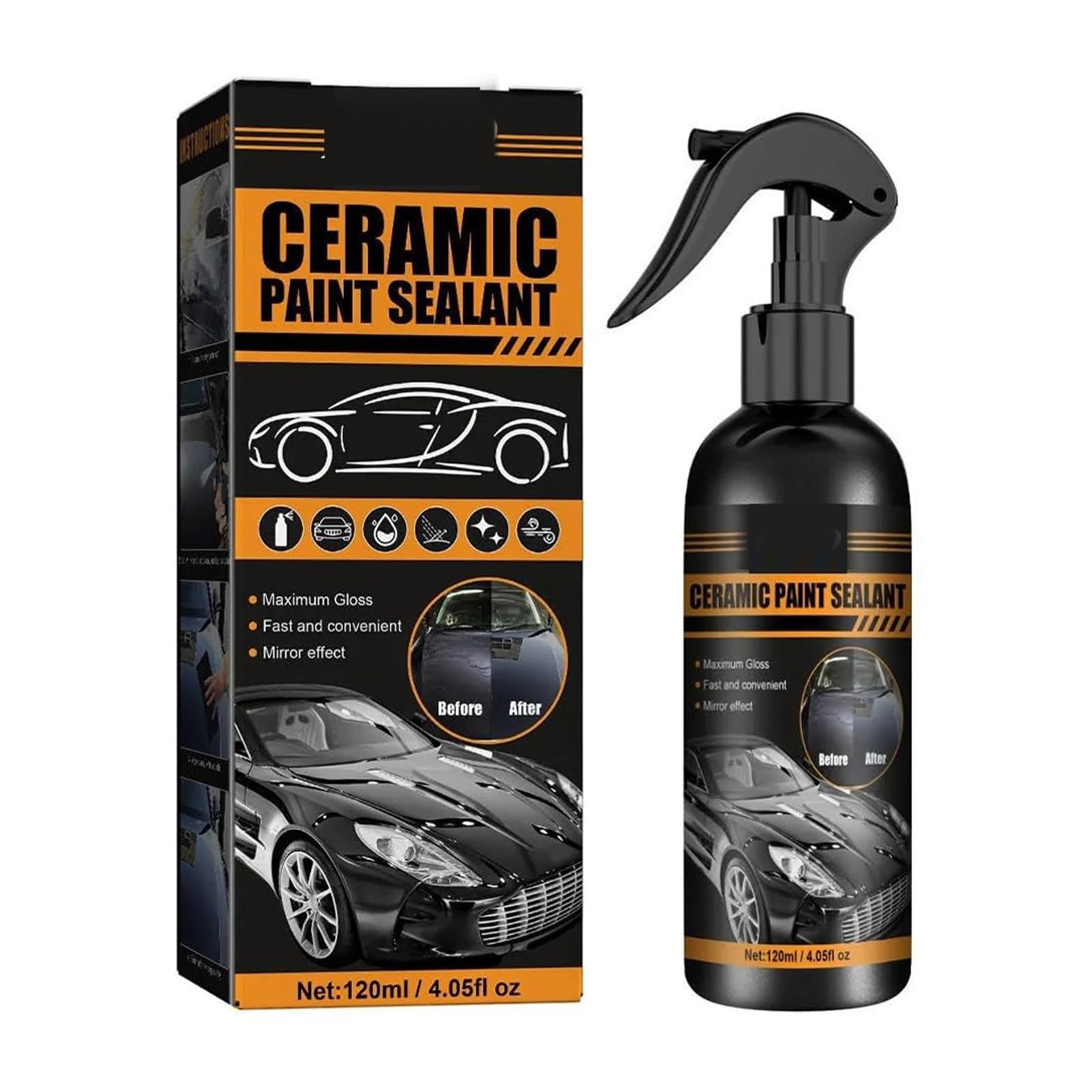 Plastic Restorer for Cars, 2Pcs Plastic Revitalizing Coating Agent, for Cars Bike Protection Film to Car Paint from Scratches Antiscratch Rainwater repellent Exterior Polish(120ml)
