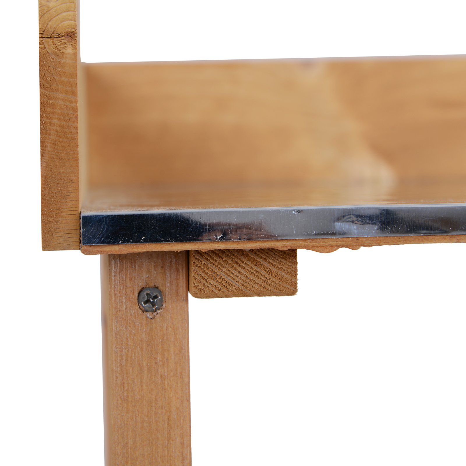 Outsunny Pflanztisch Gärtnertisch Blumentisch mit Metall Arbeitsfläche Garten Holz Natur 76 x 37 x 89 cm
