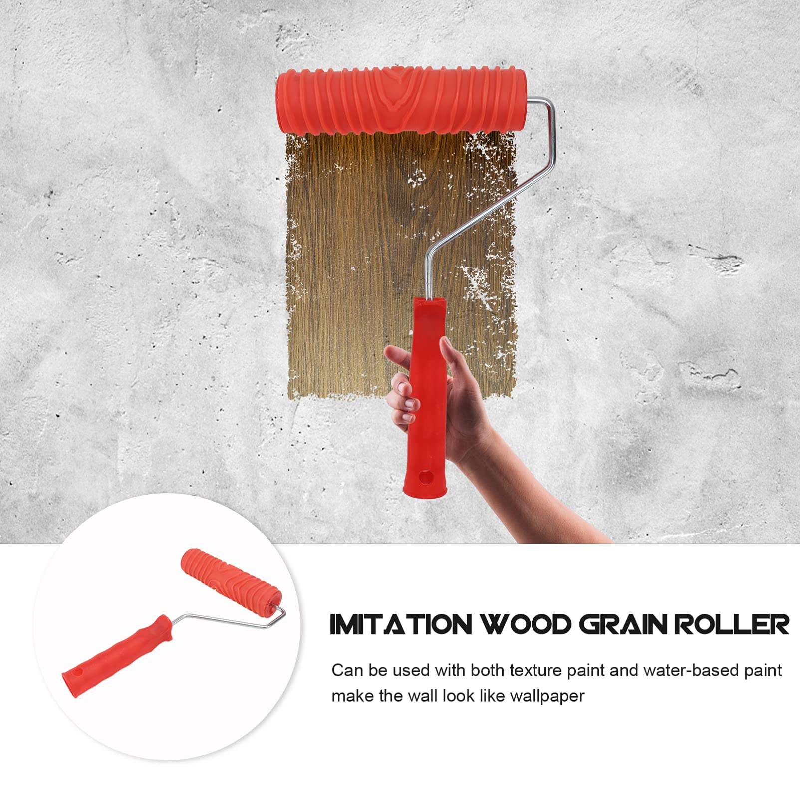 Rullo per pittura testurizzato da 17,8 cm con impugnatura facile da impugnare, ideale per fai da te, rullo per pittura resistente per pareti strutturate, perfetto per un'applicazione liscia