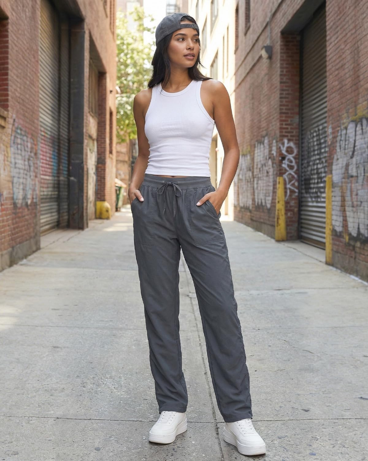 Zylioo Tall Women’s Lightweight Dance Studio Pants, 32"/34" Inseam Relaxed Fit Ruched Leg Athletic Joggers with Pockets
