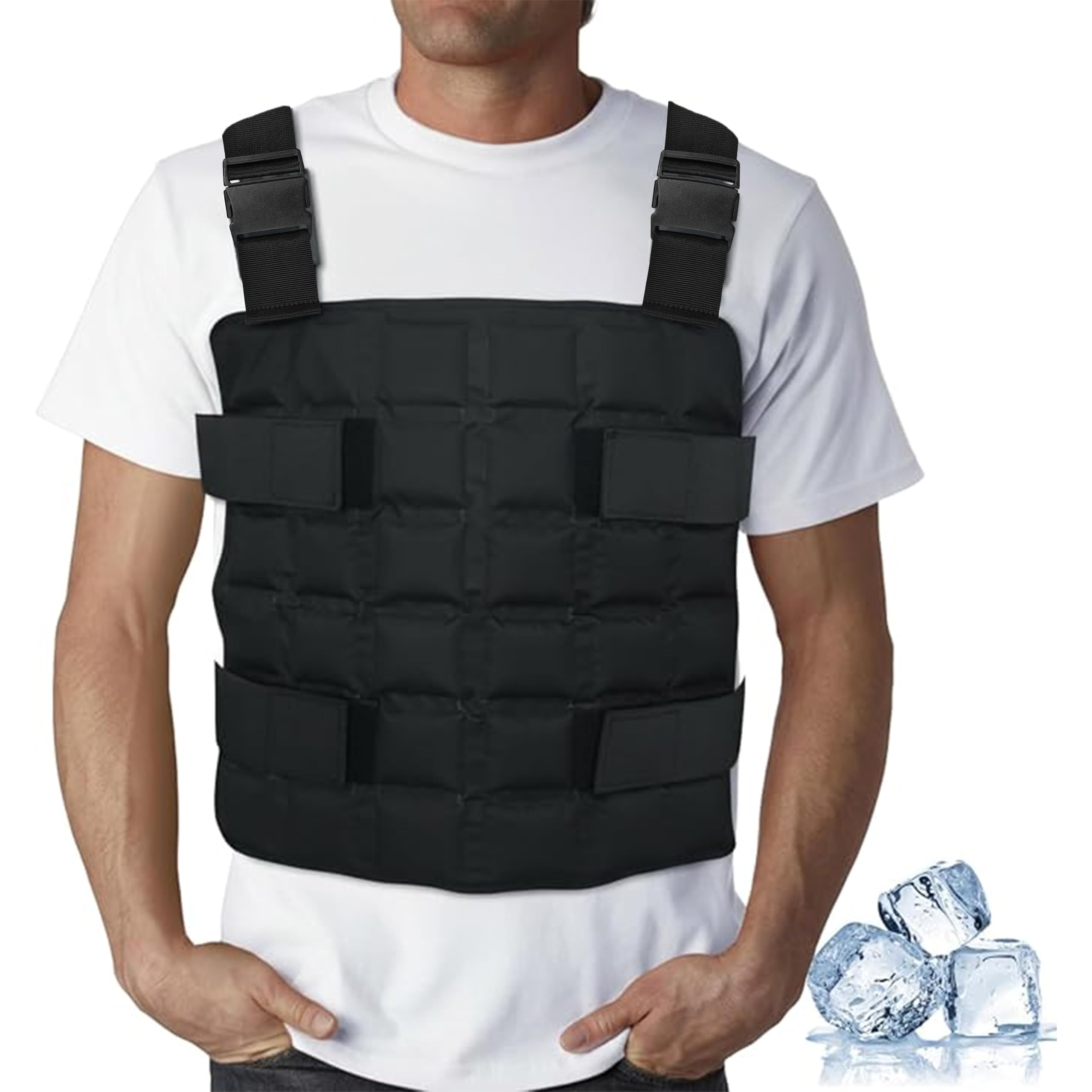 Gilet refrigerante per uomo e donna, gilet da ghiaccio per adolescenti, sport estivi, per pesca, ciclismo, corsa, colore grigio freddo, Grigio, Taglia unica