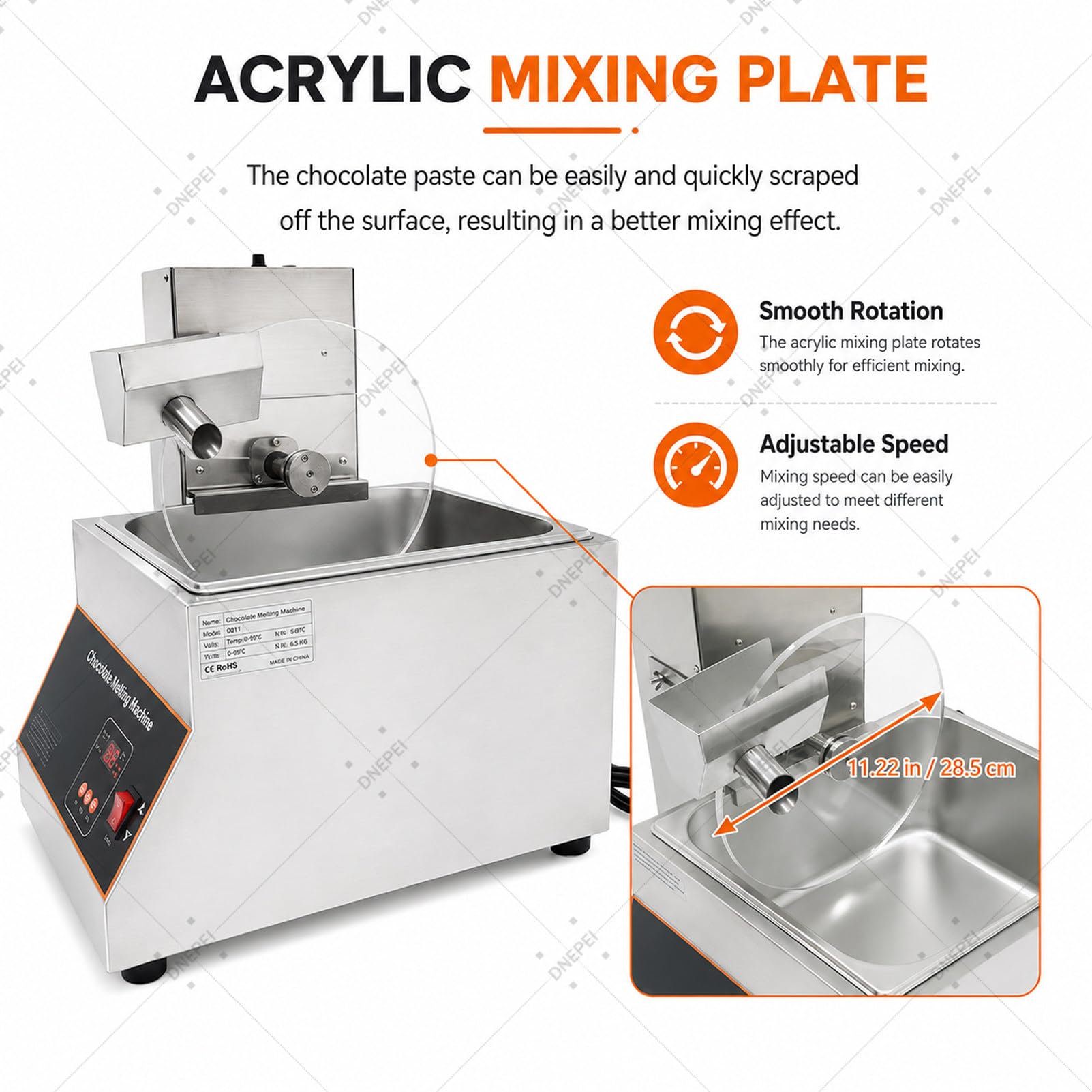Vasca per Macchina scioglitrice e temperatrice di Cioccolato 12kgMeltingTank+Mixer