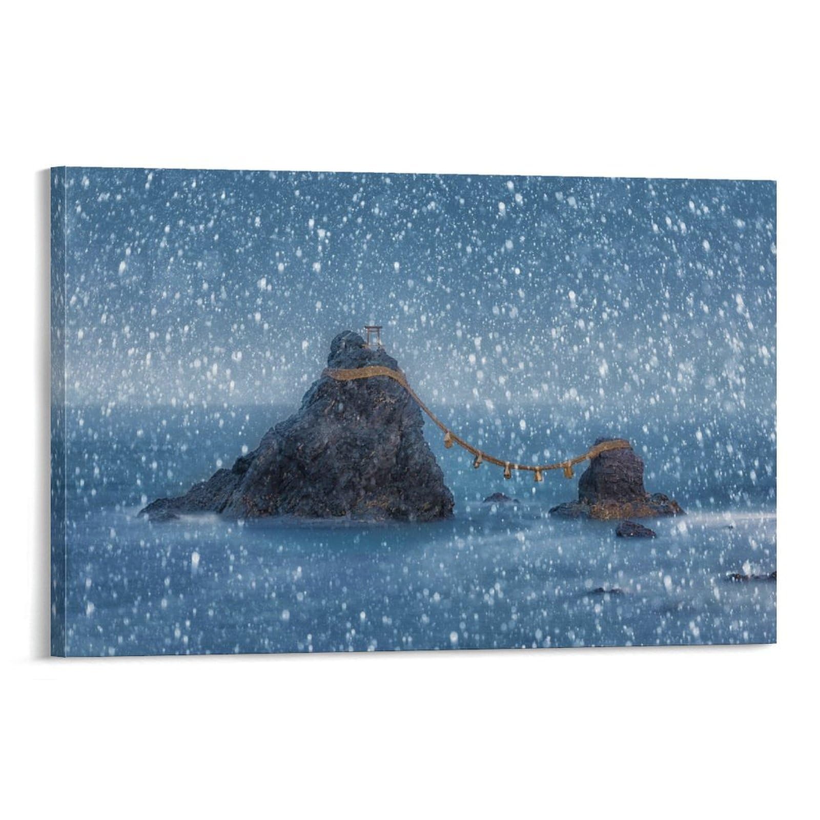 Couple Rock Art Posters of Futami Kodama Shrine in Futami-machi, Ise City, Mie Prefecture, Japan Canvas Poster Wall Art Decor Print Picture Paintings for Living Room Bedroom Decoration 16x24inch(40x