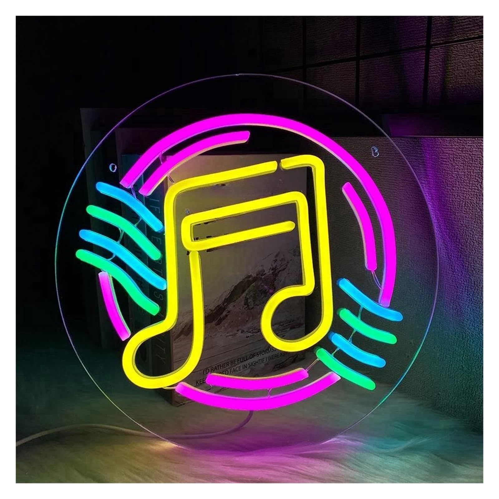 Luci al Neon Da Parete Luci Al Neon Con Notazione Musicale, Decorazione Artistica Per La Casa, Decorazione Per Feste Di Negozi Di Musica 30cmх30cm