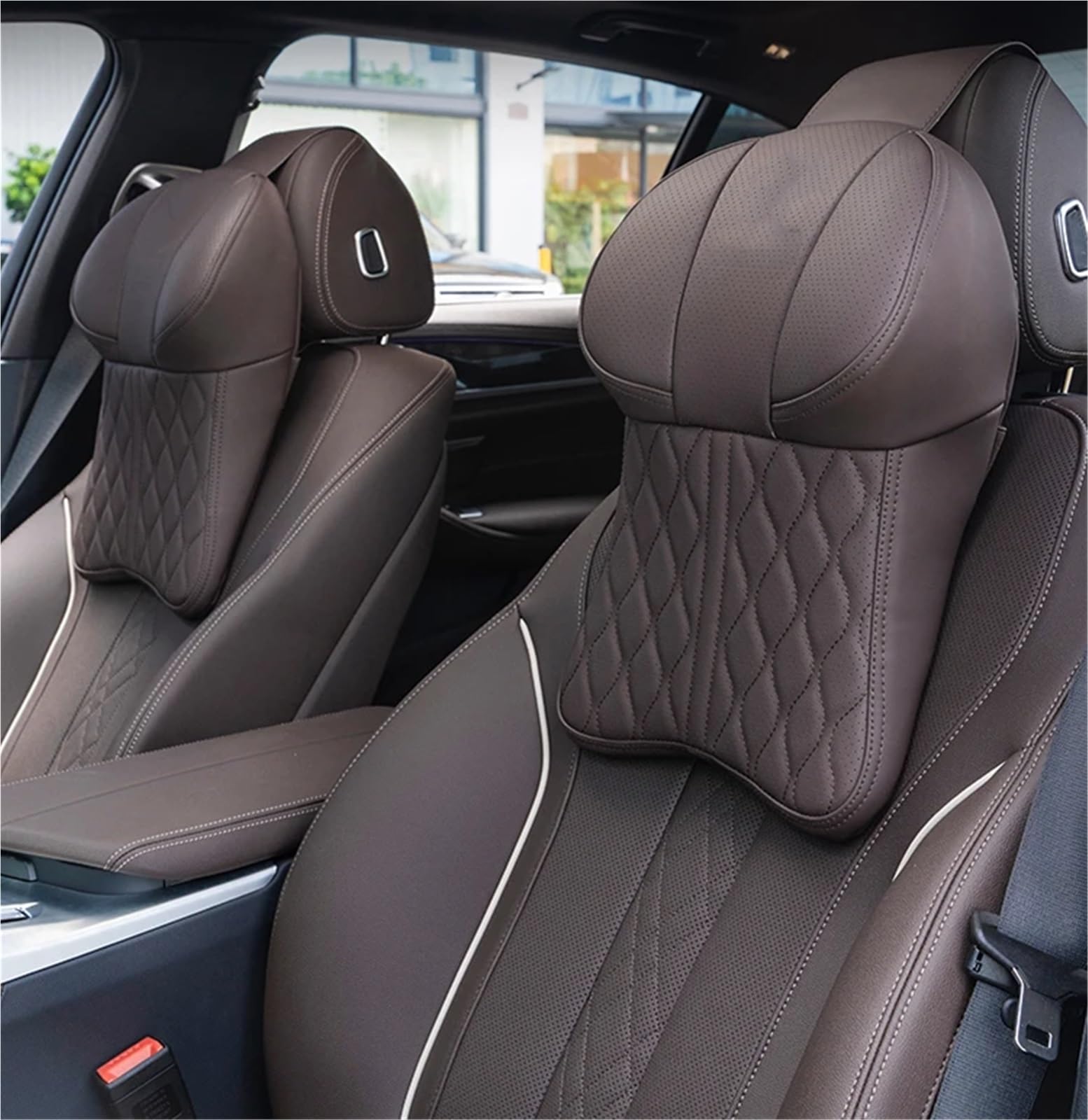 POQUWJDA Car Seat Neck Coussin de Voyage pour Voiture, Compatible avec BMW X3 X4 X5 F10 F11 E39 E60 G30, Accessoire d'intérieur pour Sleeping Headrest(Color 2)