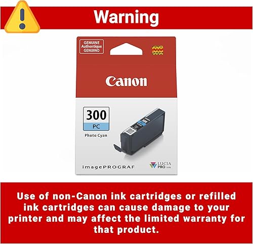 Miniatura 3 de Canon Tinta PFI-300 Lucia PRO, color cian foto, compatible con impresora imagePROGRAF PRO-300, estándar (4197C002) (paquete de 2)