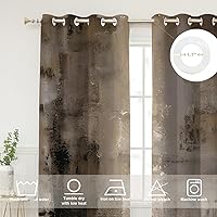 Vista 903 de Cenefas de cocina modernas con patrón de cobre marrón dorado para ventanas, cenefas opacas abstractas de marcas de arañazos y cortinas opacas