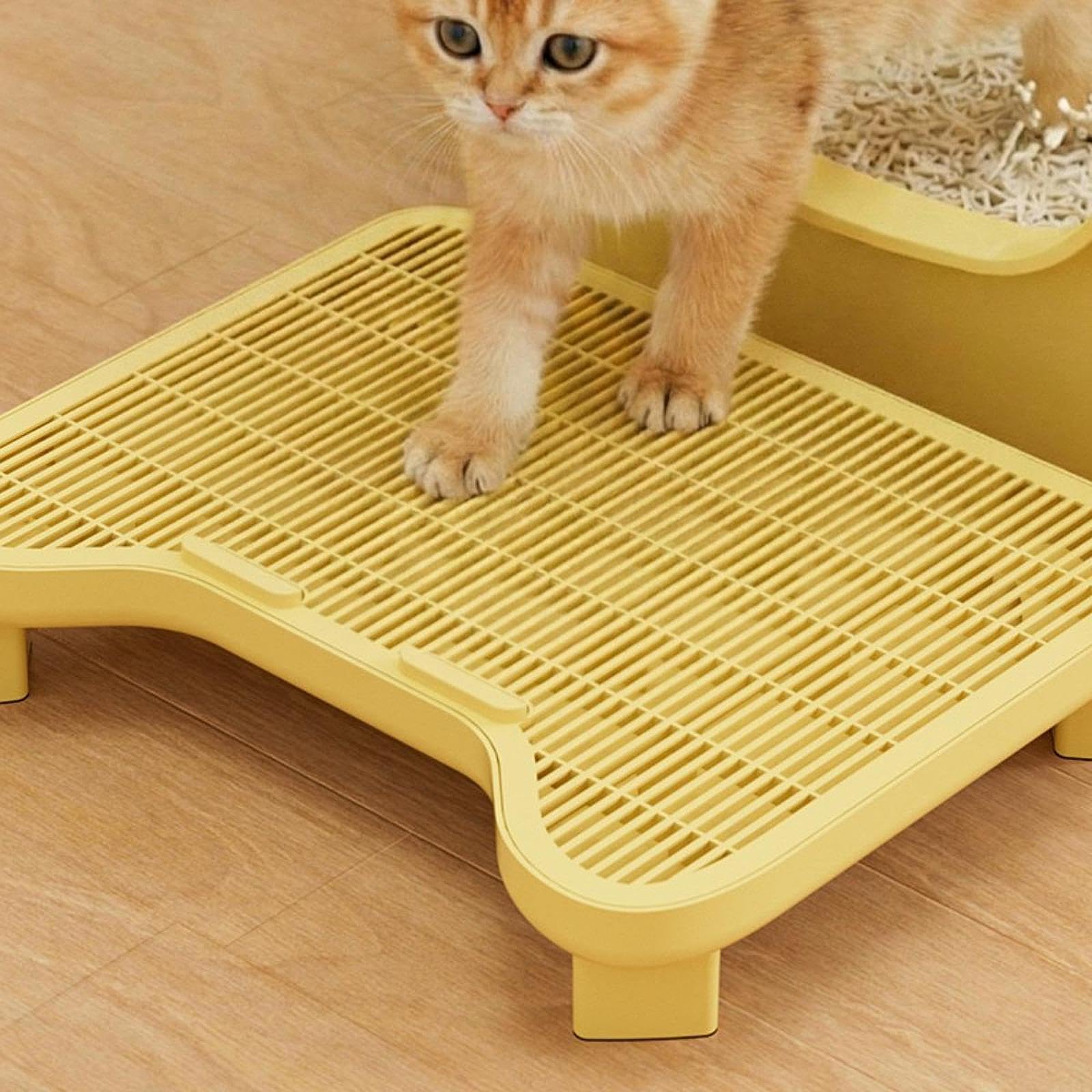 Alfombrilla para Arenero de Gato, Ligera, Fácil de Limpiar, Lavable, de Doble Capa.