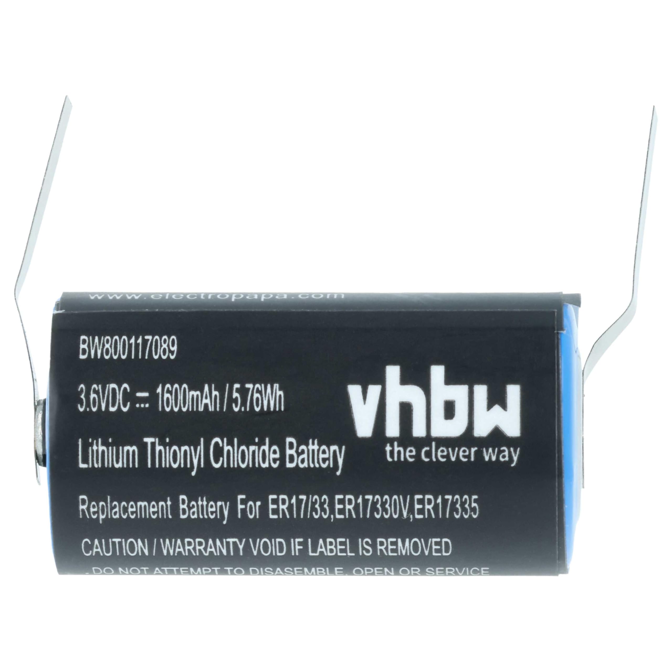 vhbw 10x Batteria compatibile con Omron RQANS1 3G2A9BAT08 (1600mAh, 3,6V, Li-MnO2)