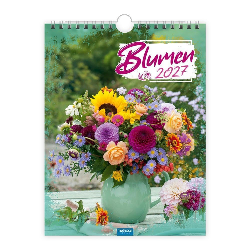 TRÖTSCH - Notizkalender zum Hängen Blumen 2027: Wandkalender Notizkalender
