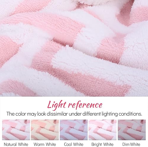 Miniatura 5 de Ailemei - Manta de vellón Sherpa para sofá con parche con palabras creativas bordadas, tamaño individual, reversible, mullida, suave y esponjosa,