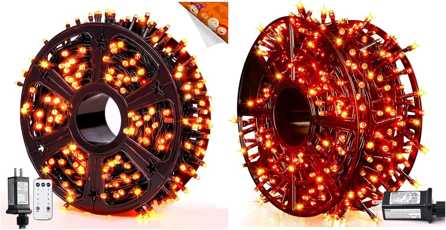 JMEXSUSS 500/400 LED Orange Halloween Lights