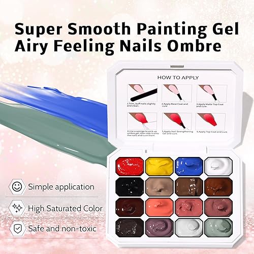 Miniatura 3 de Sponge Pat Paint - Gel de uñas degradado, gel degradado para uñas, rubor de uñas, uñas de aura, pelador de dibujo, pintura floral, arte de uñas, no