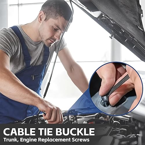 Miniatura 7 de Hebilla universal de nailon para ataduras de cables, nueva actualización 2026 resistente con remache autobloqueante, hebilla multifuncional para