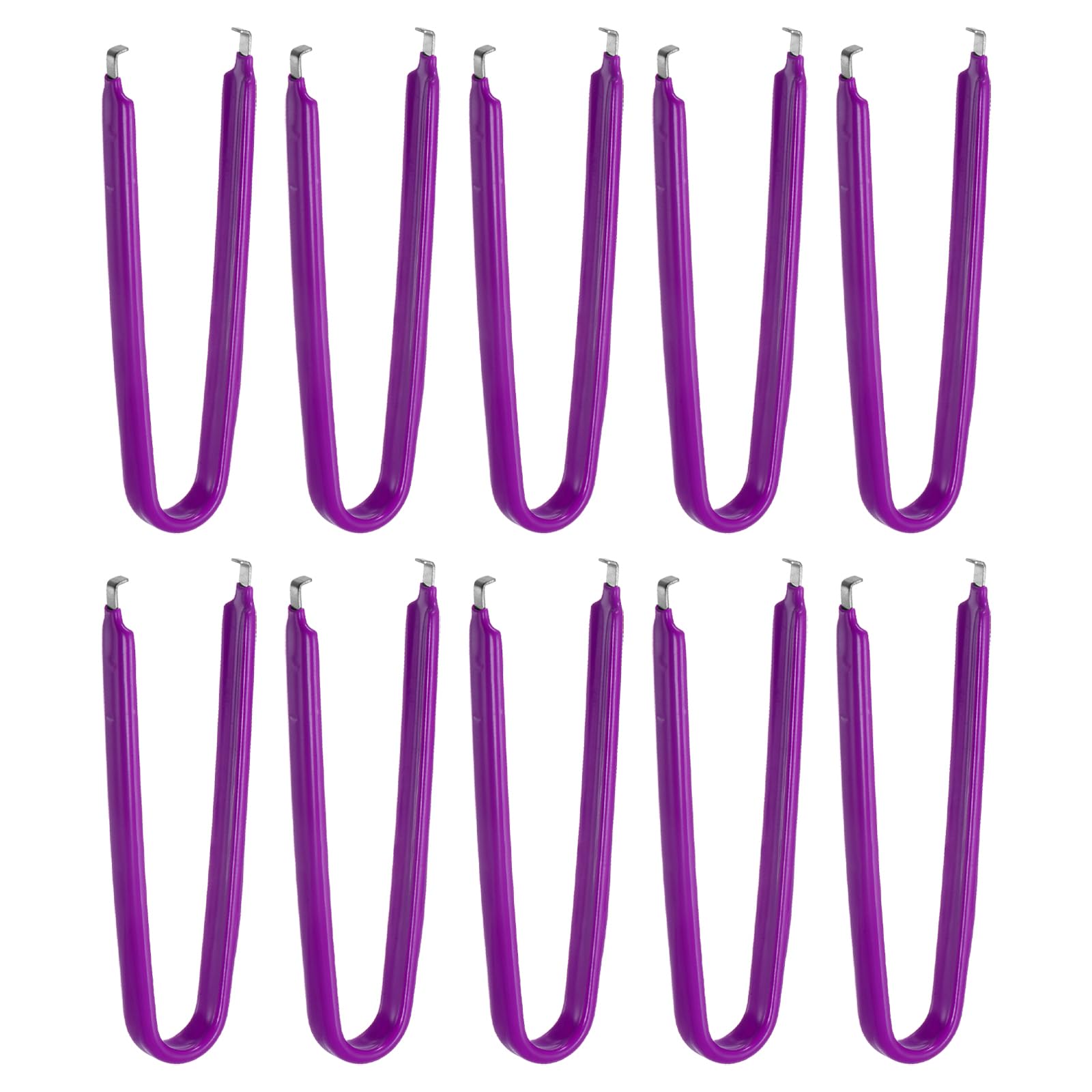 HARFINGTON 10Pcs IC Chip Extractor IC U Shape Puller Stainless Steel with Insulated Vinyl Grip Motherboard Circuit Board Component Puller Chip Extractor for PCB Removal Tool, Purple
