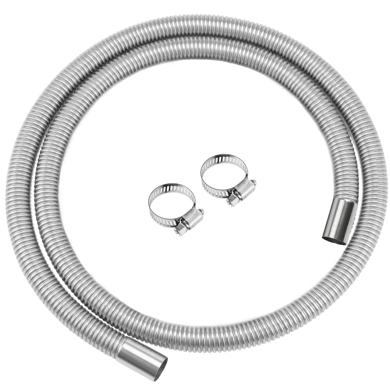 Swpeet 3 pezzi 1"" x 79"" - 25mm x 200cm acciaio inox Diesel riscaldamento tubo di scarico con 18mm-29mm Kit flange per tubo, serbatoio carburante aria riscaldamento tubo di scarico per auto, S4014