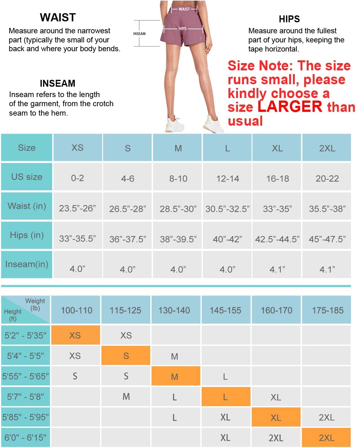 BALEAF Women's 4" Running Athletic Shorts with Liner Zipper Pockets for Workout Gym Sports Purple Medium