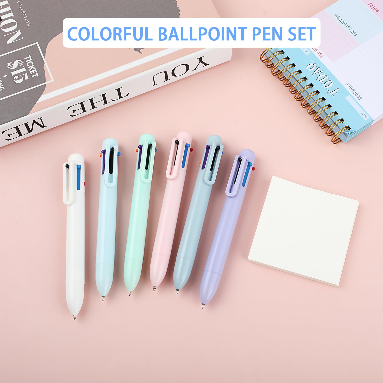 Sencoo 6-in-1 Kugelschreiber Set – 6 Pastellfarben Mit Feiner 0,5 Mm Spitze, Perfekt Für Schule, Büro & Als Geschenk