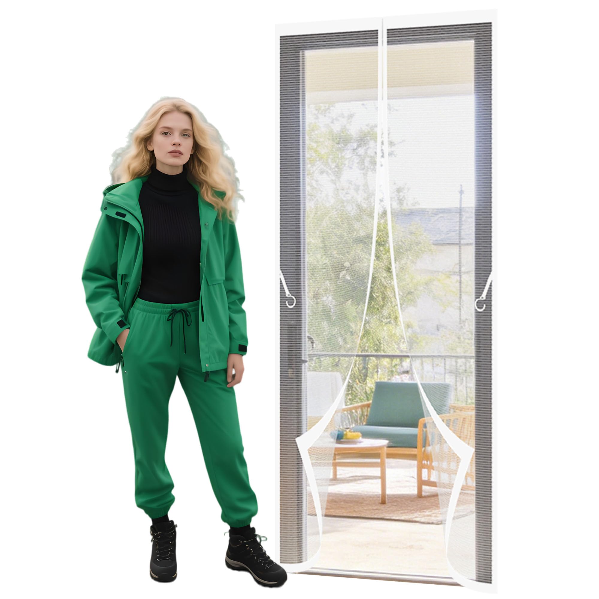 Magnetic Fly Screen Doors 134 x 260 cm Self Sealing Fly Insect Screen Door Keeping Out Flies Bug for Home, Bedroom, Living Room, Kitchen, Patio, White