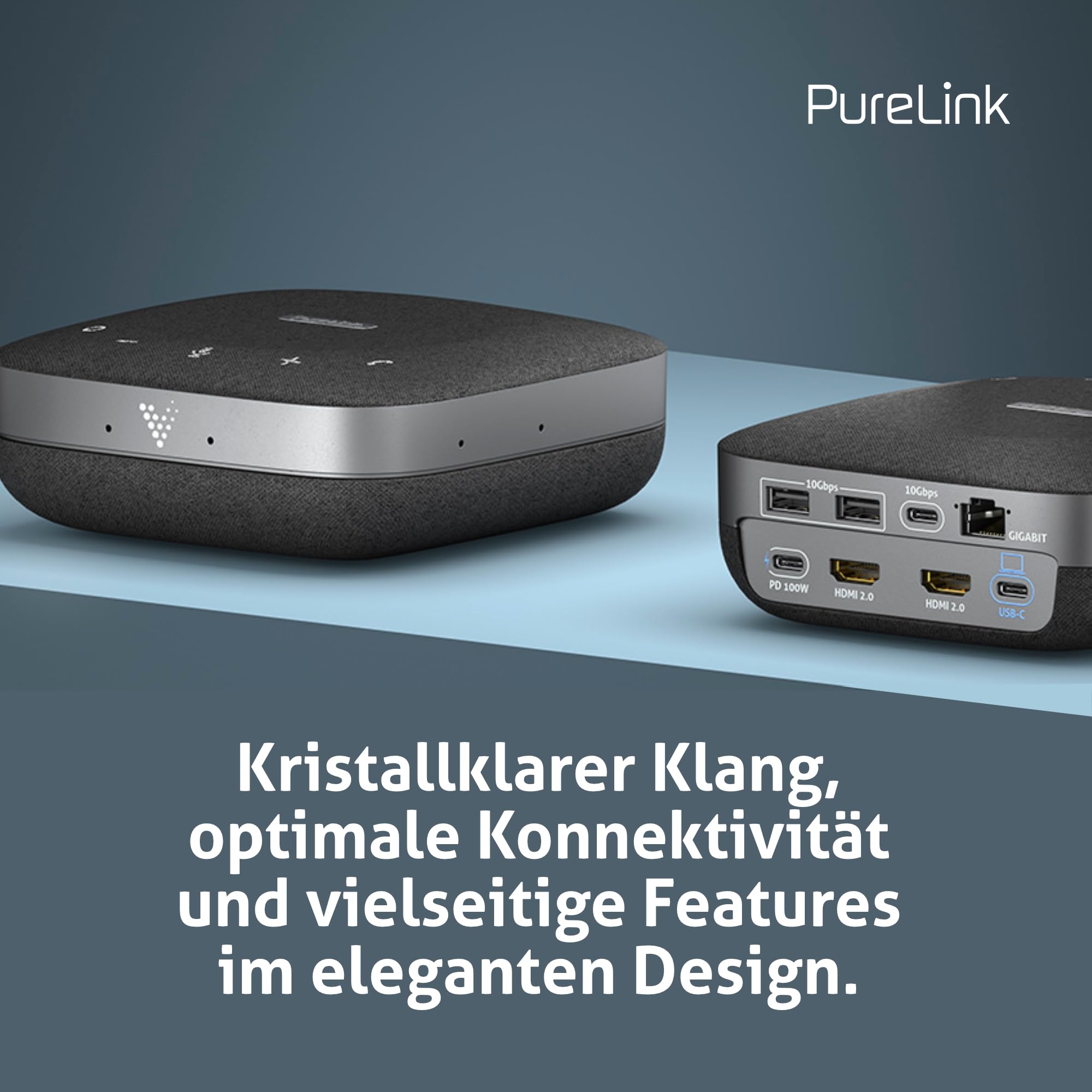 Vuelogic - Docking station USB C, 10 in 1, multifunzione per laptop, docking station portatile 2 monitor 4K, HDMI Hub, PD Power Delivery, altoparlante audio microfono, Ethernet, LAN, nero