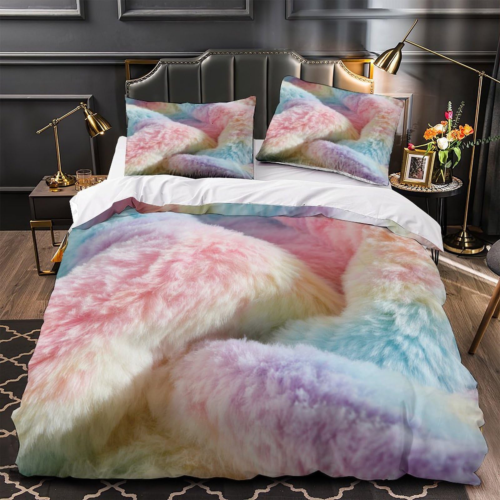 Housse de couette respirante 140x200 anti-transpiration avec fermeture éclair pour lit fille