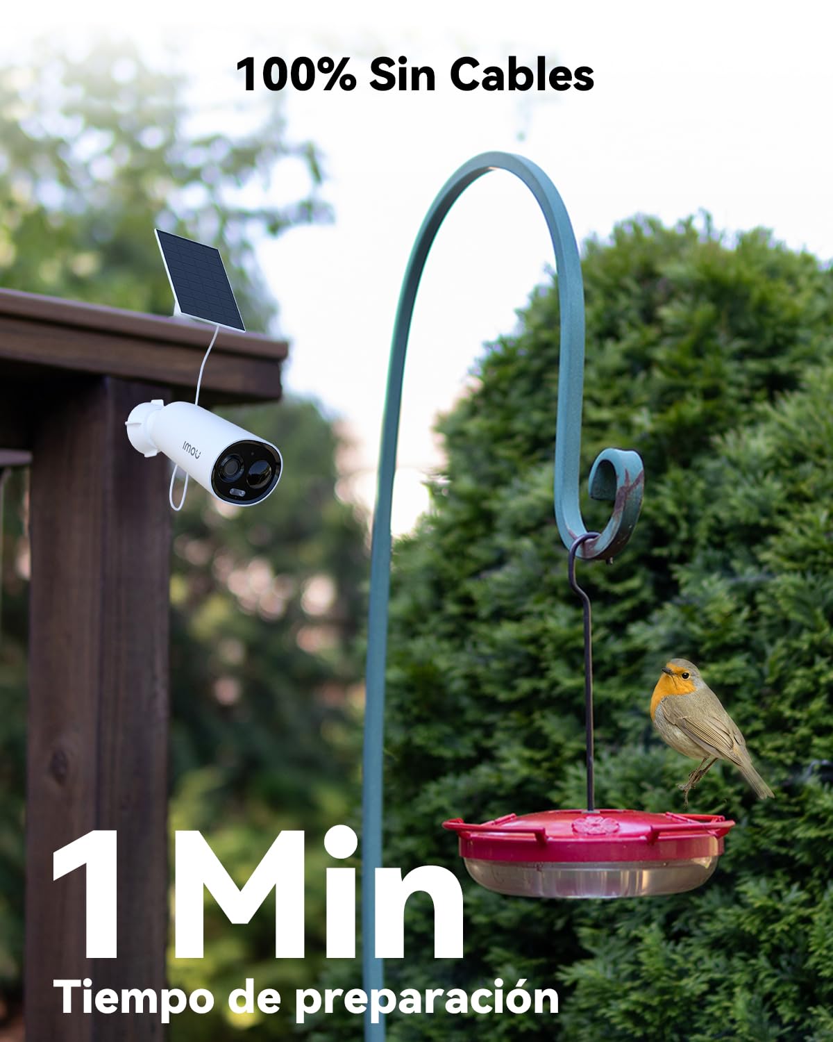 Imou 3K Cámara Vigilancia Exterior Solar con Batería, Cámara Exterior Sin Cable, Visión Nocturna en Color, Detección de Humana, Audio Bidireccional, Admite Tarjeta SD 256G, IP66, Cell 3C+Solar Panel