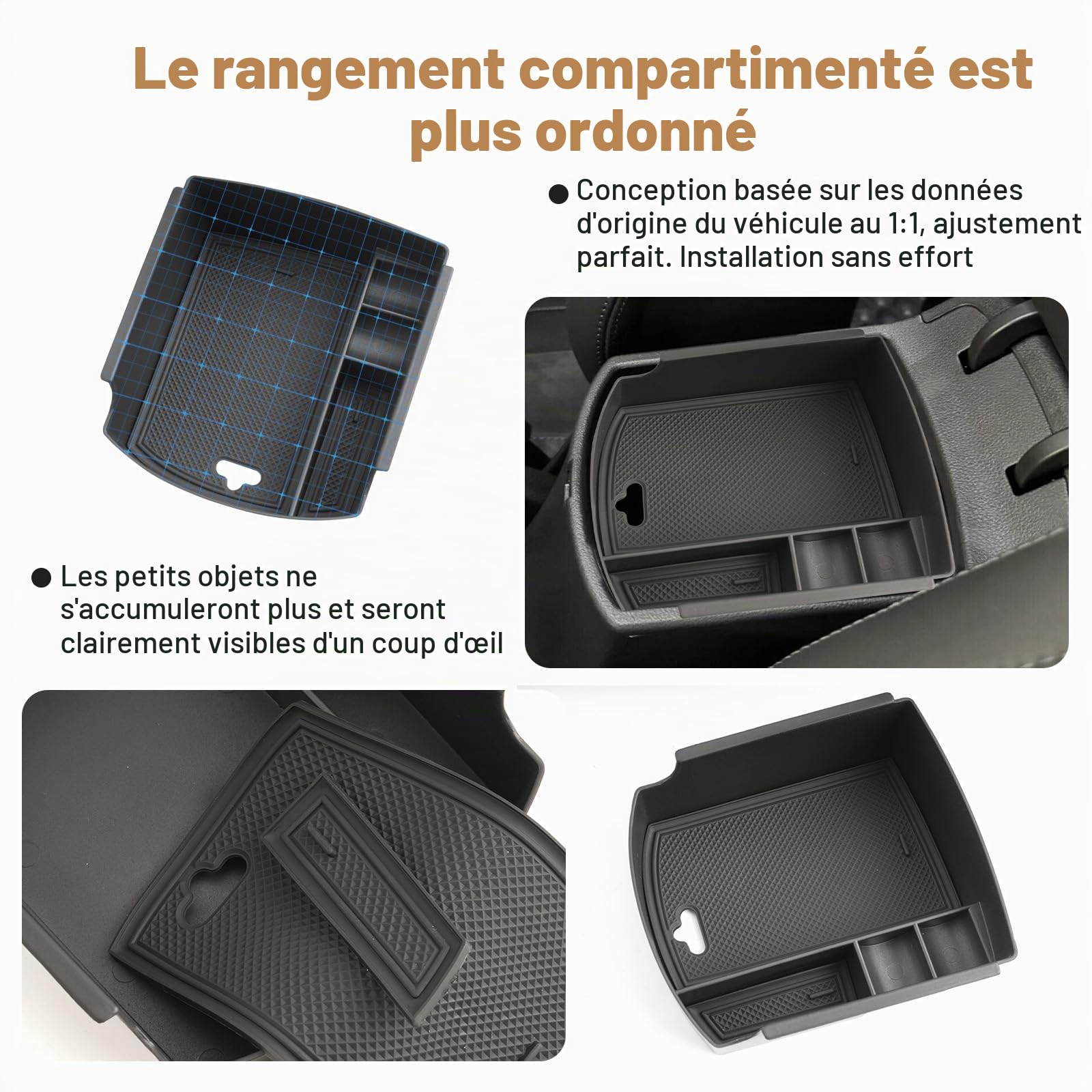 YEE PIN Compatible avec Hyunda*i i30 I30N 2017-2023 2024 Boîte de Rangement pour Console Centrale Organiseur pour i30 Fastback 2022 Accessoires I30 Intérieur Commande Centrale