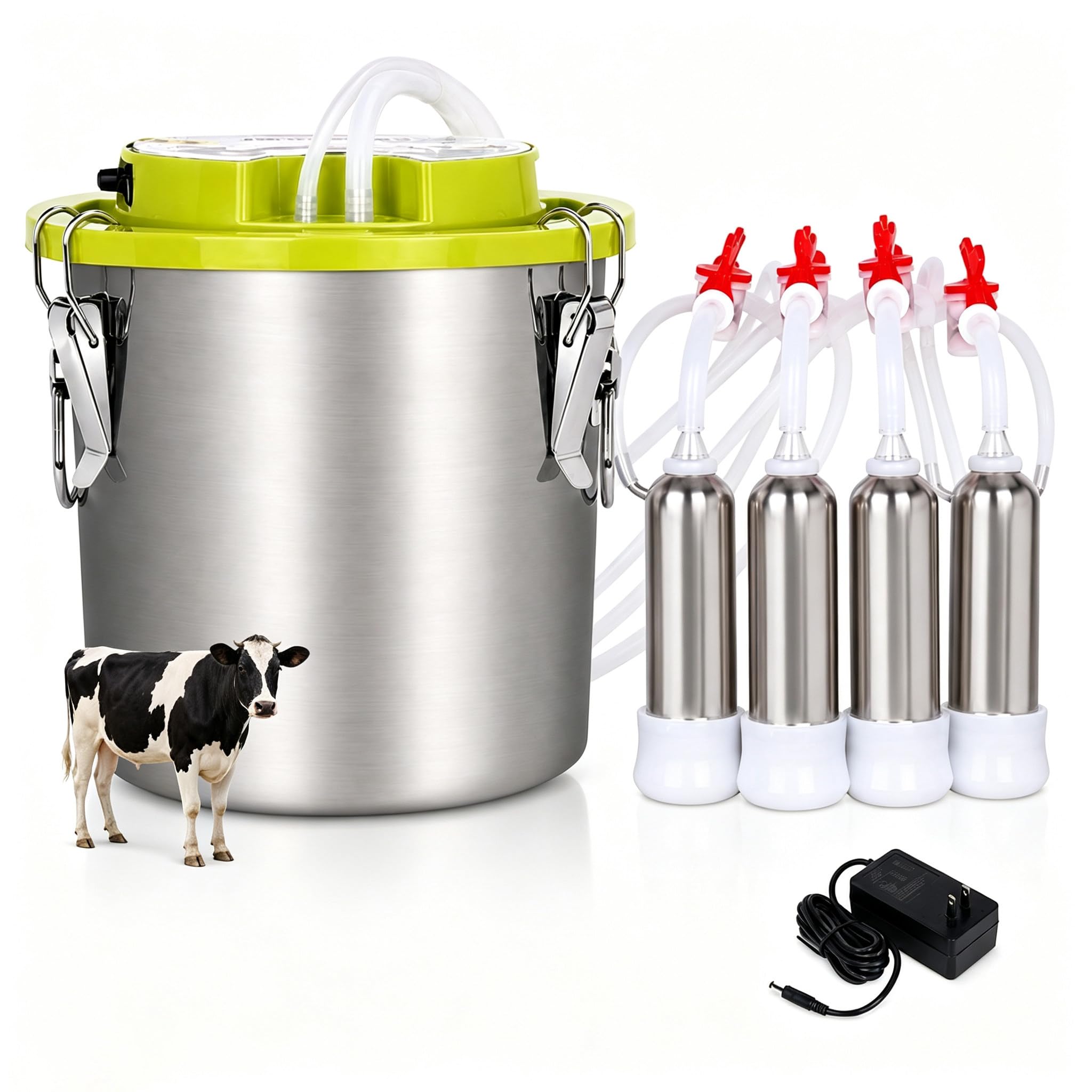 Mungitrice da 12 L per Capre/Mucche, Mungitrice Elettrica cattle | Mungitrice Elettrica Portatile, Design Portatile Tutto in Uno, Pulsazione Regolabile