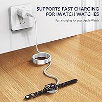 Vista 5 de Susnwere Fast Charger for Apple Watch Chargers with 20w Charger Block,USB C Magnetic for i-Watch Fast Charging Cable for Watch Series Blanco