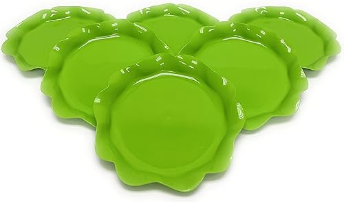 Miniatura 9 de Mintra Hogar Tazones y platos reutilizables, 6 unidades, colección Lotus (amarillo, plato, paquete de 6 - (7.5 pulgadas de ancho)