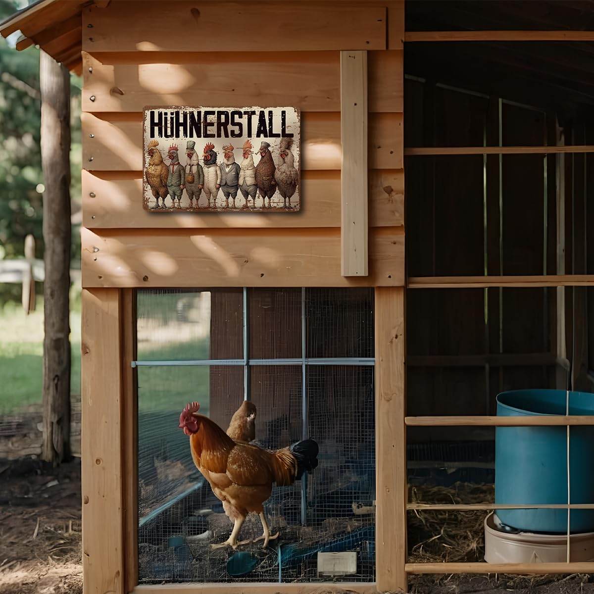Rustic Vintage Metal Tin Signs, Backyard Chicken Coop Decor, Chicken Lover Gift, Farmhouse Wall Art, Christmas Gift, Indoor/Outdoor Metal Signs, Country House Decor, 11.8 * 7.9Inch image 5