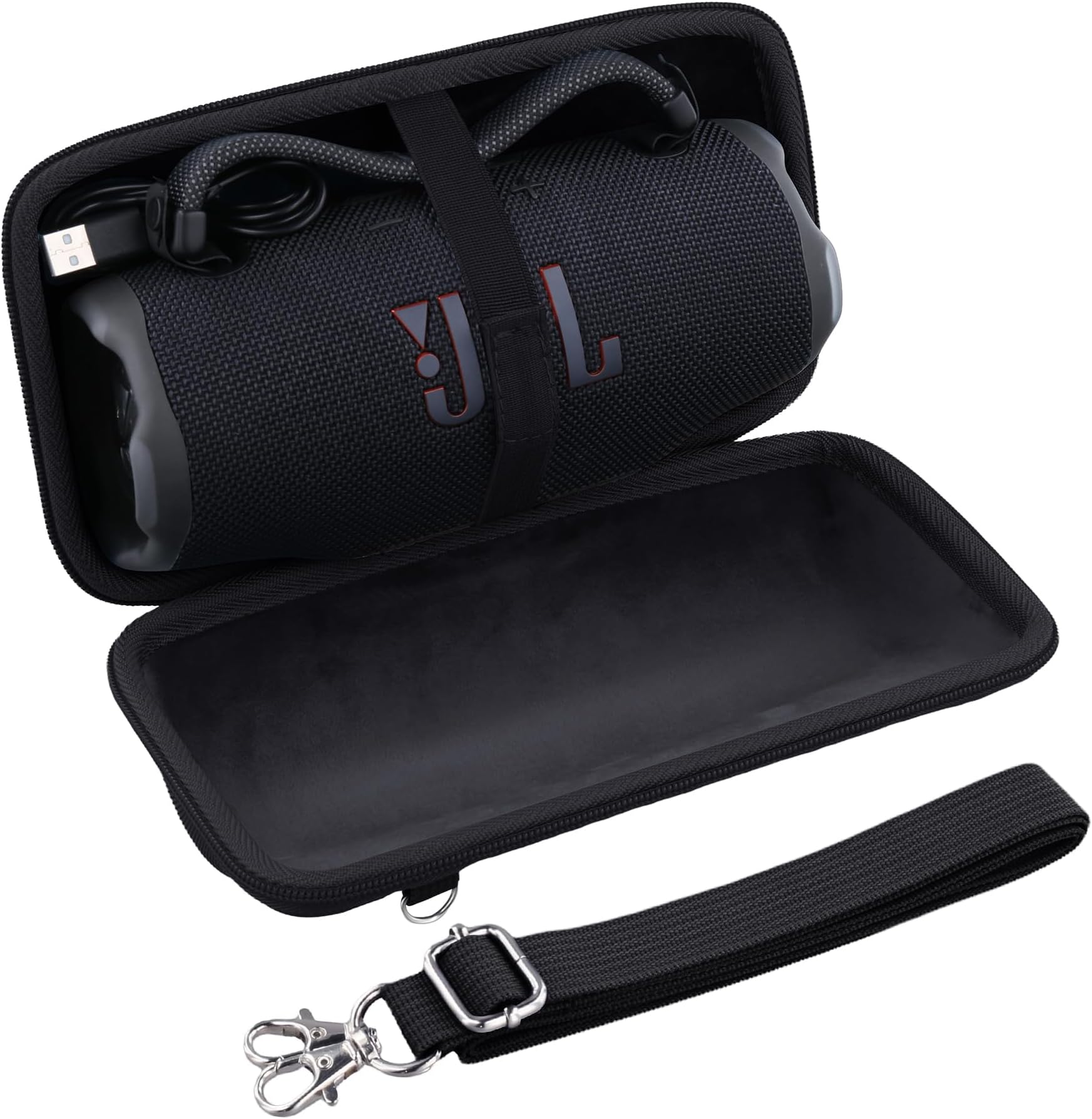 for Charge 6 Waterproof Bluetooth Speaker,Case Only (Black Case with Shoulder Strap)
