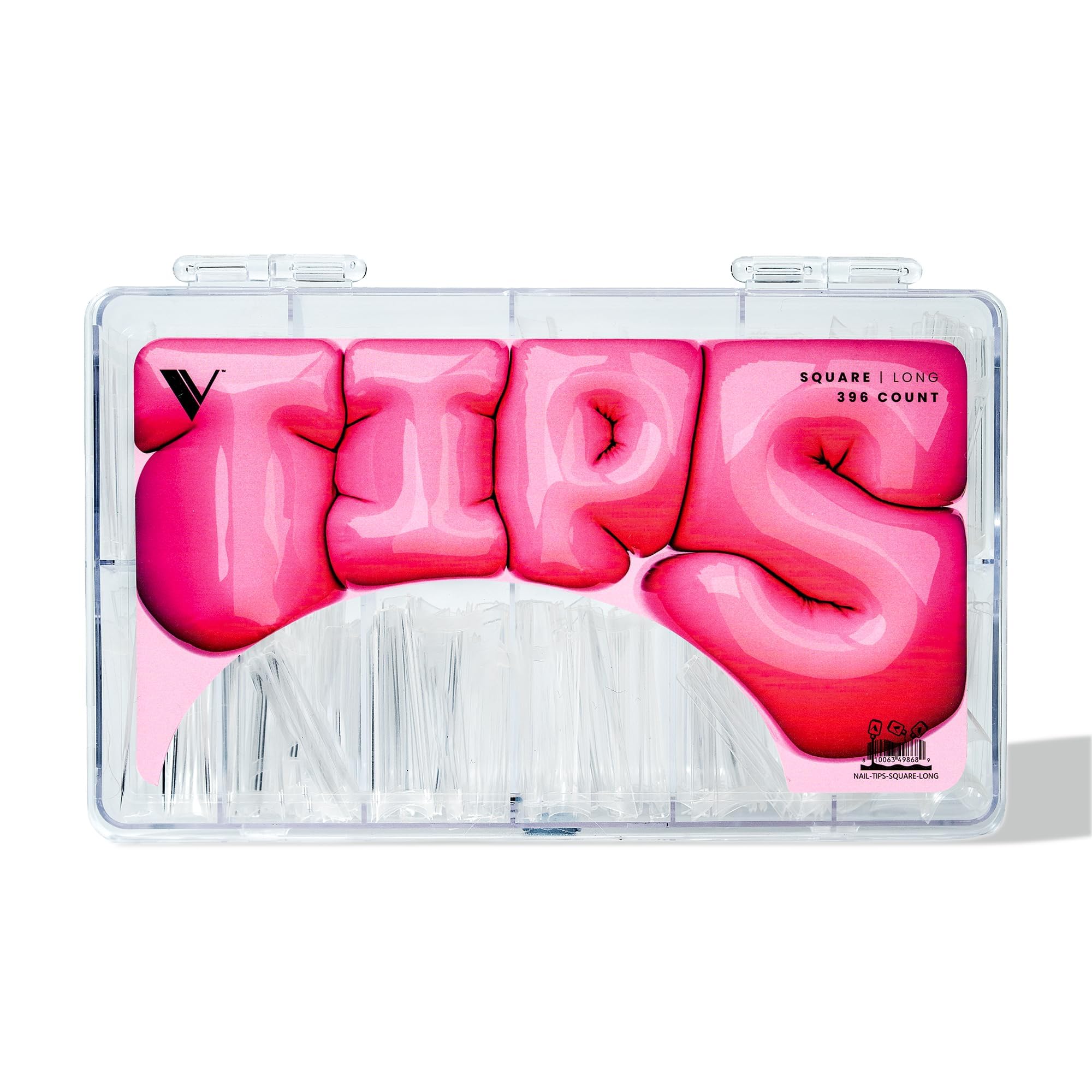 V Beauty Pure Square Nail Tips - Square, Long, Acrylic Nail and Gel Tips, Curved Extension, Professional Long Flexible Fake Nails with the Perfect C