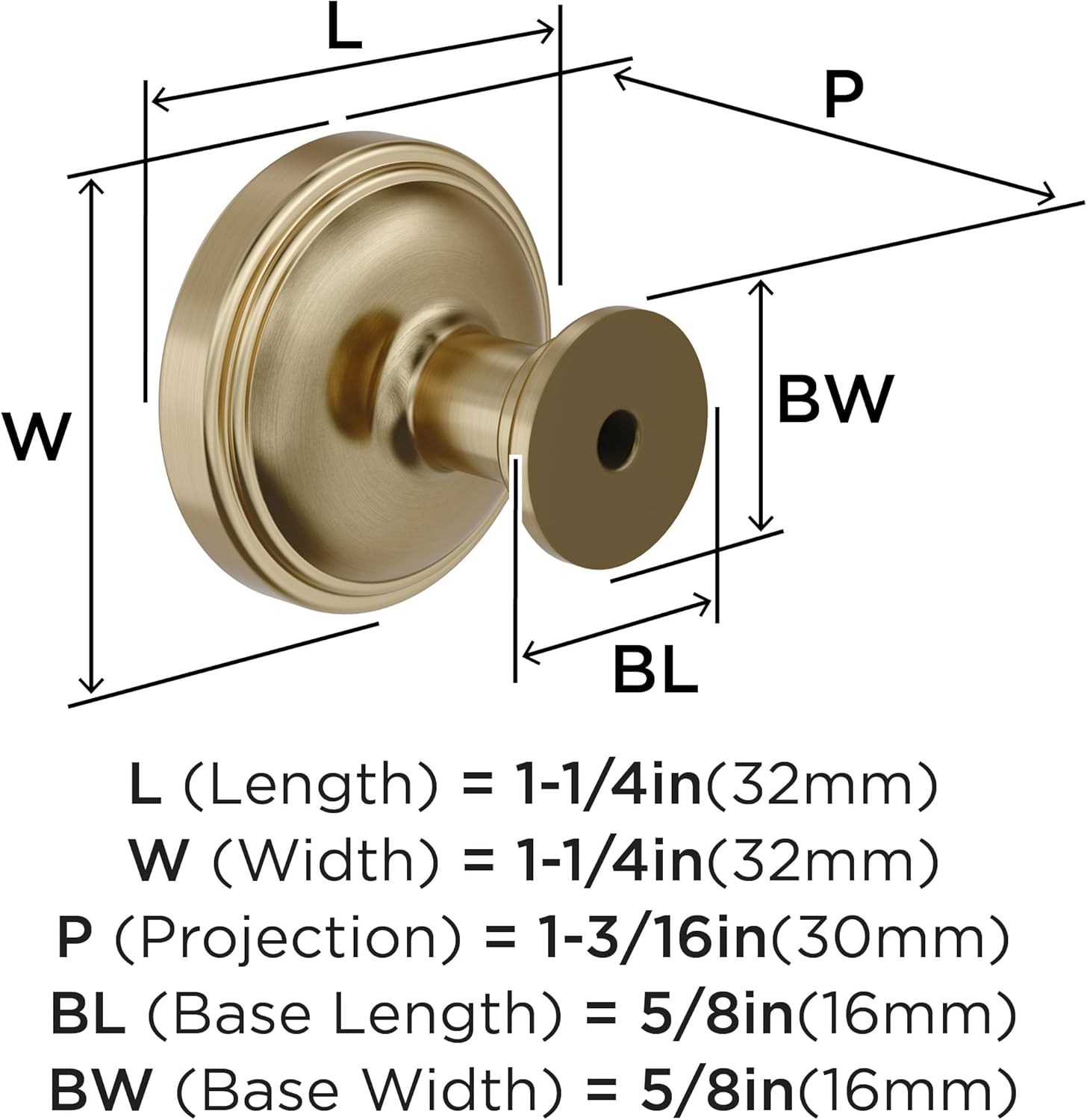 Amerock Enlivity 1-1/4 inch (32mm) Diameter Golden Champagne Cabinet Knob, BP37720BBZ