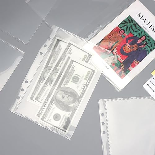 Miniatura 7 de NatSumeBasics 12 divisores de bolsillo para carpeta A5 con pestañas sin cierre de cremallera de 5 x 8 pulgadas, sobres transparentes para relleno de