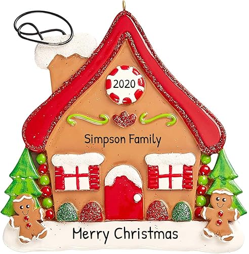 Adorno personalizado de casa de jengibre 2024  Colgante de pared de casa de jengibre  Adornos de casa de jengibre para árbol de Navidad  Casa de