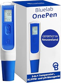 Bluelab OnePen - ein 3-in-1 Temperatur-, EC/PPM- und pH-Messgerät, blitzschnelle Messwerte - Bluetooth-Datenaustausch & In-App-Tracking - austauschbare Sonde