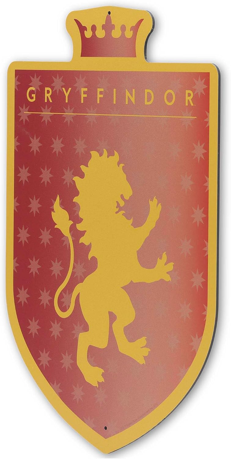 Harry Potter Gryffindor Crest Metal Sign - Official Gryffindor Wall Decor for Teen Room or Movie Room