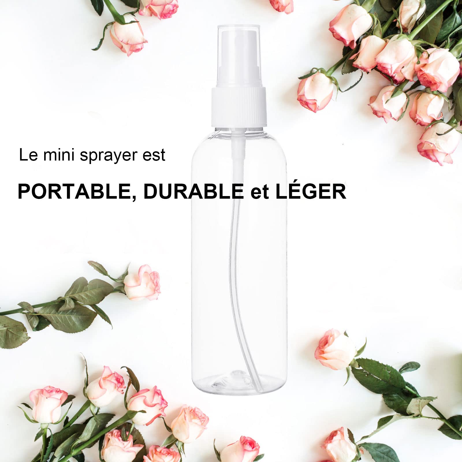 MIVIDE 20 Pezzi Flaconi Spray da 100 ml, Bottigliette Spray Vuote, Riutilizzabili Set di Bottiglie da Viaggio in Plastica per la Pulizia, Disinfezione dell'Alcool, Viaggi, Cura della Pelle, Profumo